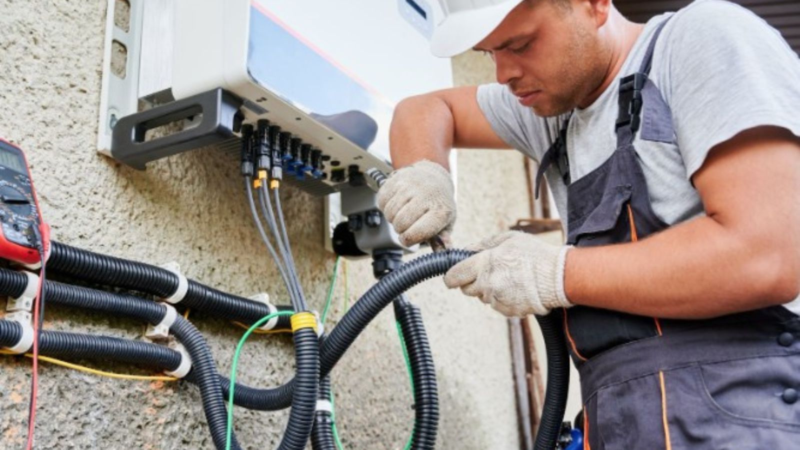 Wiring harnesses in a solar PV installation project