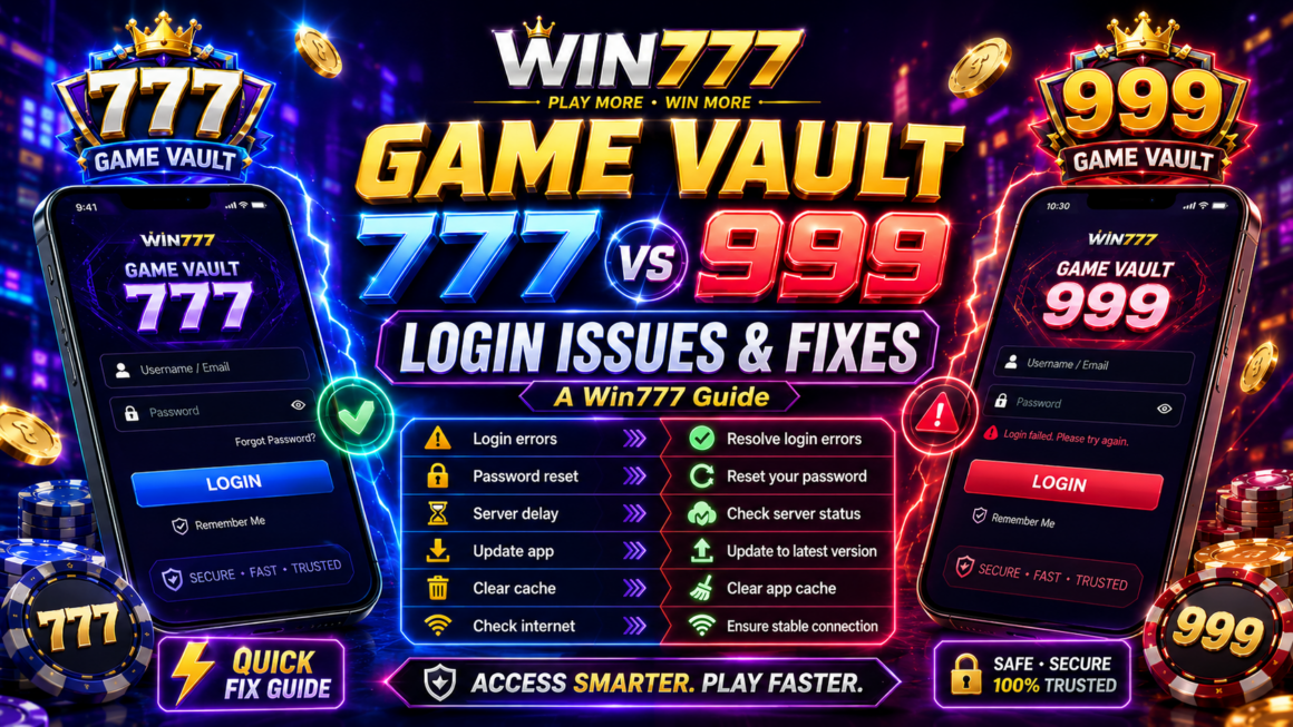 Game Vault 777 vs 999: A Win777 Guide to Login Issues & Fixes Game Vault 777 vs 999: A Win777 Guide to Login Issues & Fixes